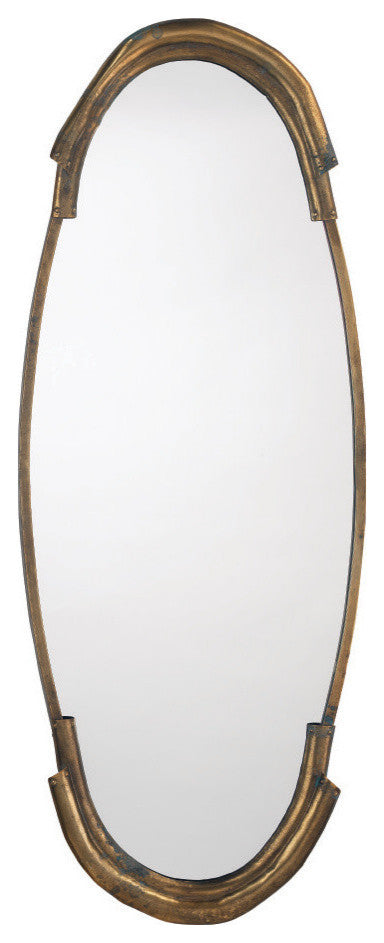 Margaux Metal Mirror, Antique Brass