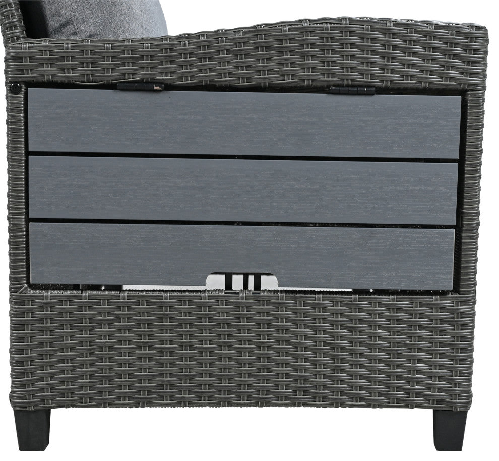 5-Piece Outdoor Wicker Patio Sofa Set, Grey