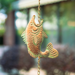 8.5' Faux Copper Patina Finish Rain Chain