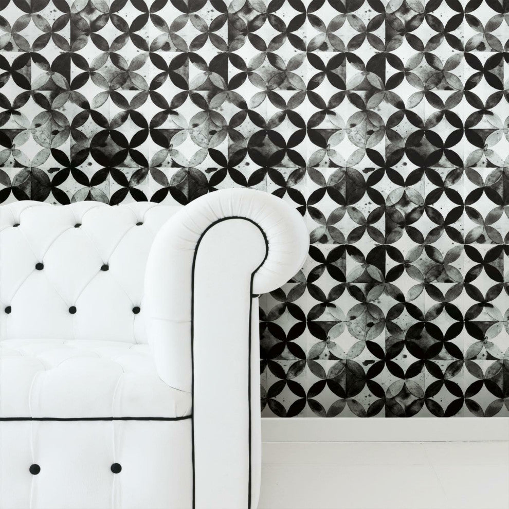 Paul Brent Moroccan Tile Peel & Stick Wallpaper, black
