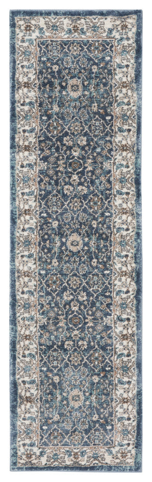Nourison American Manor 5'3" x 7'3" Blue/Ivory Bordered Indoor Rug, Blue/Ivory, 8' Runner, Bordered
