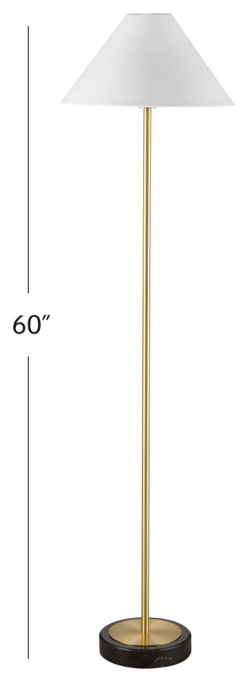 Rutland Floor Lamp - White/Brass