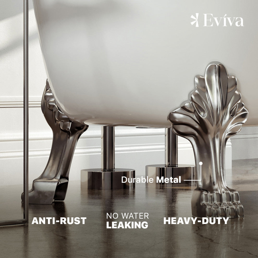 Eviva Stella 67 in. White Acrylic Clawfoot Bathtub