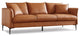 Valencia Jasper Italian Nappa 11000 Top Grain Leather Three Seats Sofas, Cognac