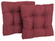 19" Squared Solid Spun Polyester Tufted Dining Chair Cushions, Set of 2, Merlot