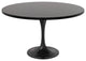 Verve Collection 48 Round Dining Table, Black Base with Black MDF Top