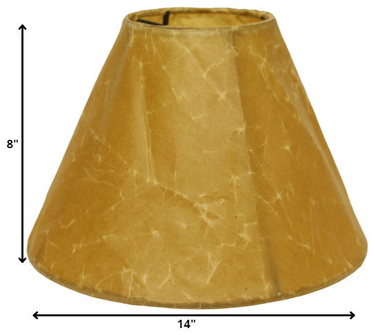 14" Brown Slanted Empire Crinkle Oil Paper Lampshade