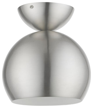 Stockton 1 Light Brushed Nickel Globe Semi-Flush