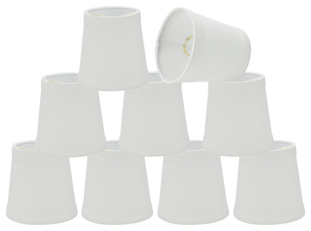 Aspen Creative 32718-X Hardback Empire Clip-On Lamp Shade White 3" x 4" x 4", Pack Set of 9