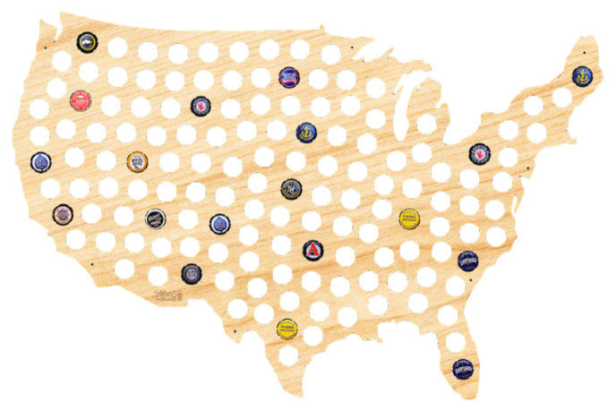 Giant XL USA Beer Cap Map