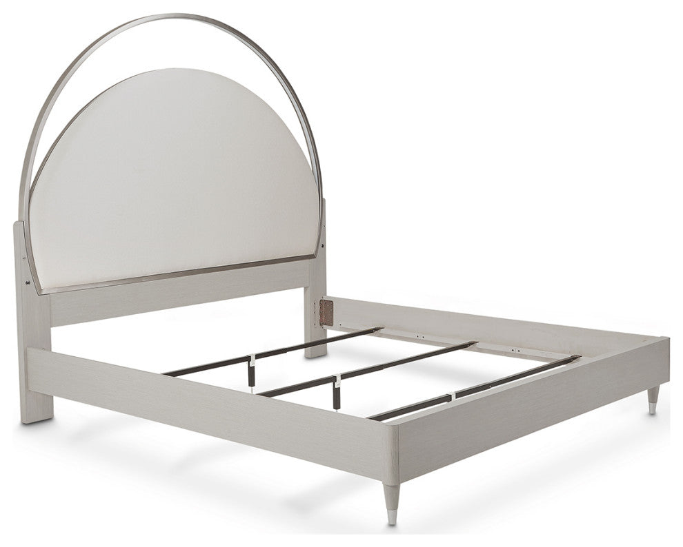 Eclipse Eastern King Upholstered Bed with LED Lights - Moonlight Gray
