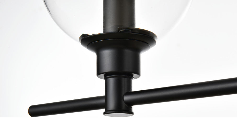 3 Light Black And Clear Bath Sconce