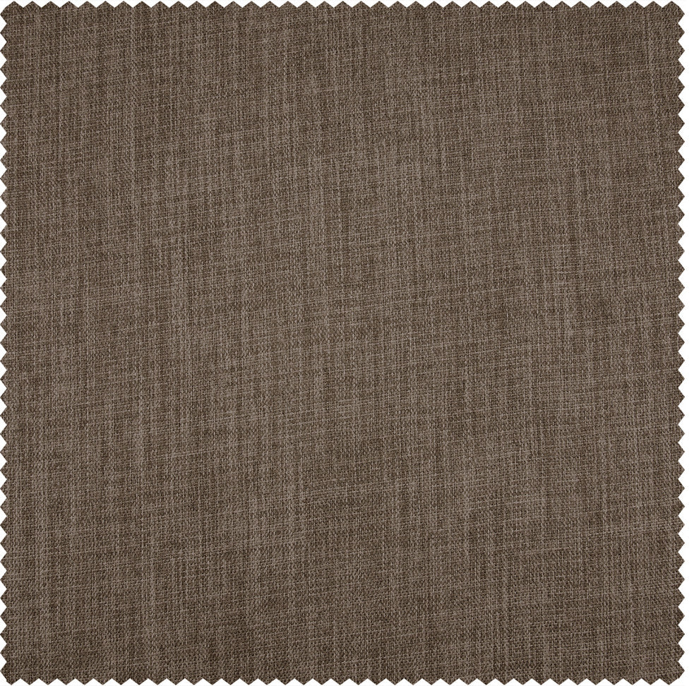 Faux Linen Darkening Curtain Single Panel, Dutch Cocoa, 50"x120"
