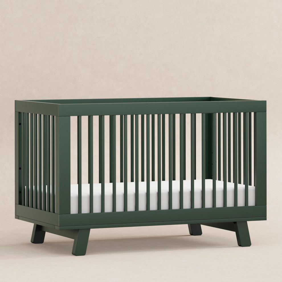 Hudson 3-in-1 Convertible Crib With Toddler Bed Conversion Kit, Forest Green
