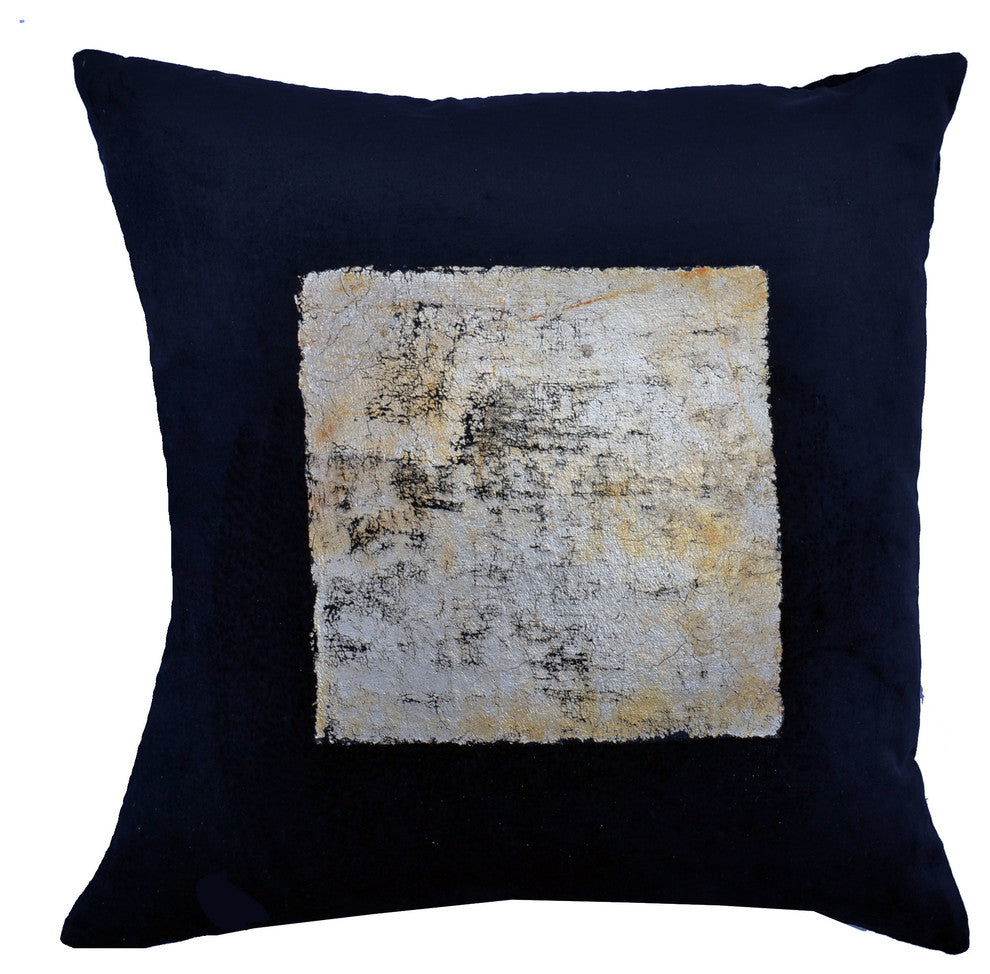 Velvet Pillow With Foil Center Square