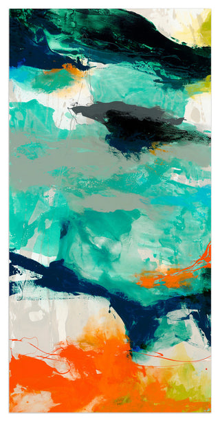 "Tidal Abstract 2" Abstract Wall Art on Tempered Glass Contemporary Artwork