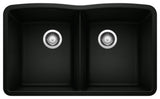 Blanco 440185 Diamond 32" Undermount Double Basin SILGRANIT - Coal Black