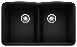 Blanco 440185 Diamond 32" Undermount Double Basin SILGRANIT - Coal Black