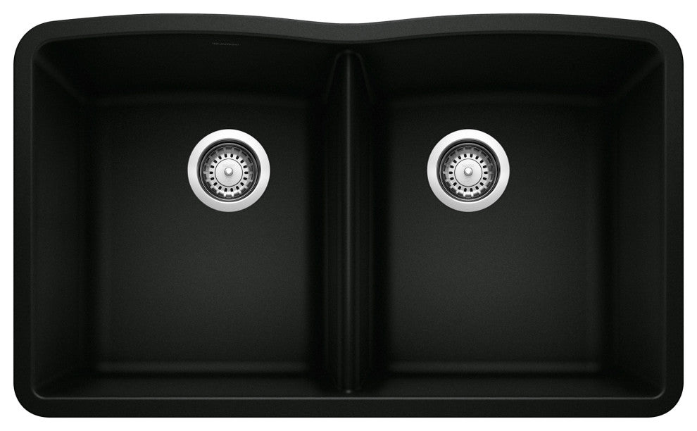Blanco 440185 Diamond 32" Undermount Double Basin SILGRANIT - Coal Black