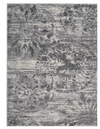 MACHINE MADE HEATSET POLYPROPYLENE AREA RUGS -Silver Ivory,Contemporary Design, [Rectangle] 4'x6'