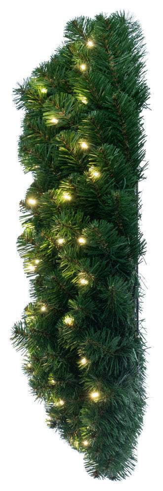 72" Oregon Fir Wreath Wa 600Led Wmwht