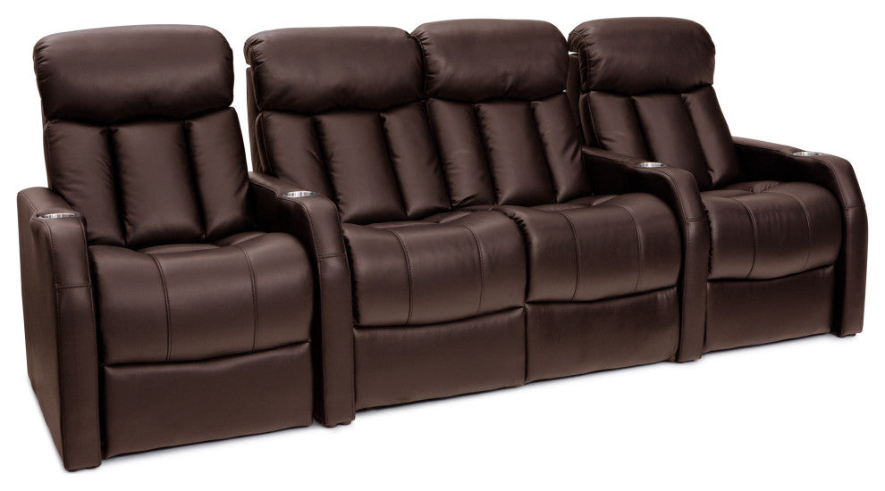 Seatcraft Squire Home Theater Seating, Brown, Row of 4 With Loveseat