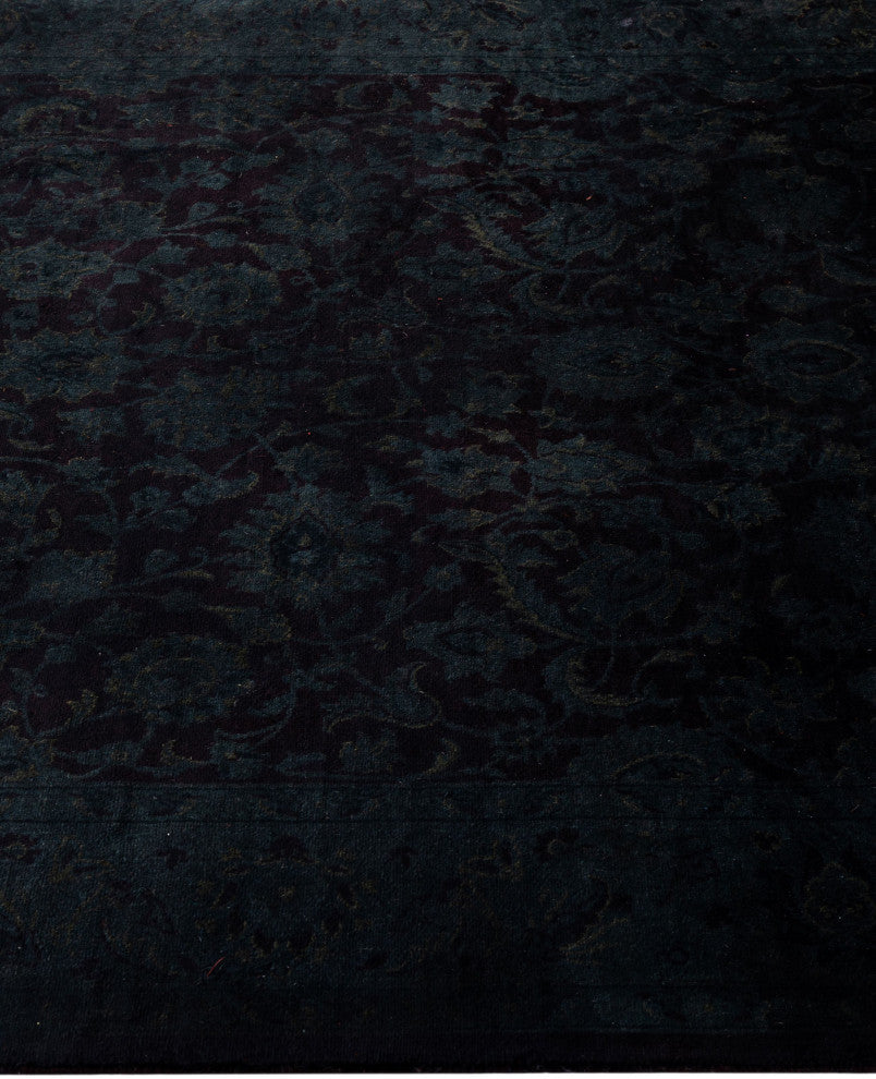 Overdyed One-of-a-Kind Hand-Knotted Area Rug Black, 4' 1" x 6' 5"