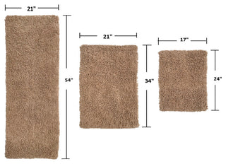 Fantasia Bath Rug Bath Rugs Set, 3-Piece Set With Runner, Linen