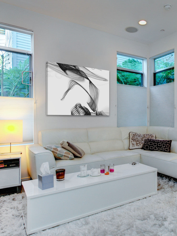 "Abstract Black and White Art 2015-01-06-36" Print on Canvas by Irena Orlov