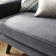 Loveseat Sofa, Gray, Velvet, Modern, Mid Century Hotel Lounge Cafe Lobby