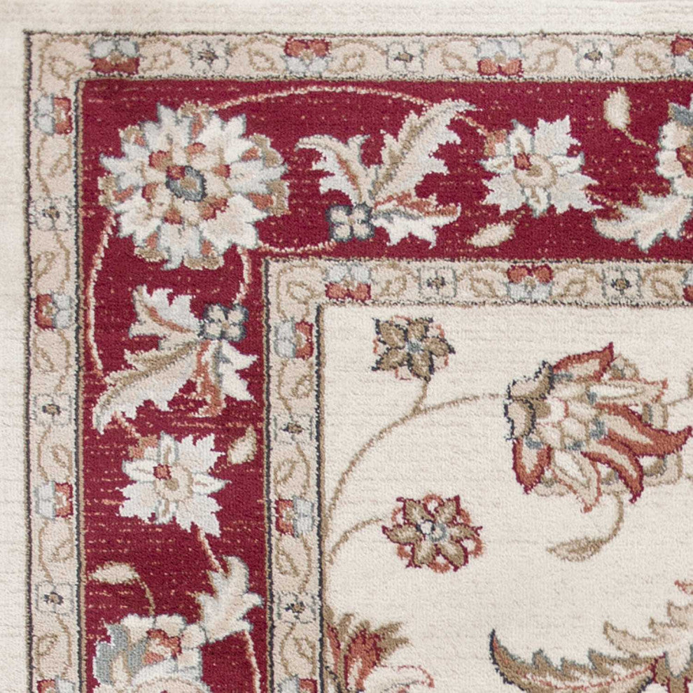 HomeRoots 9' x 12' Polypropylene Ivory or Red Area Rug