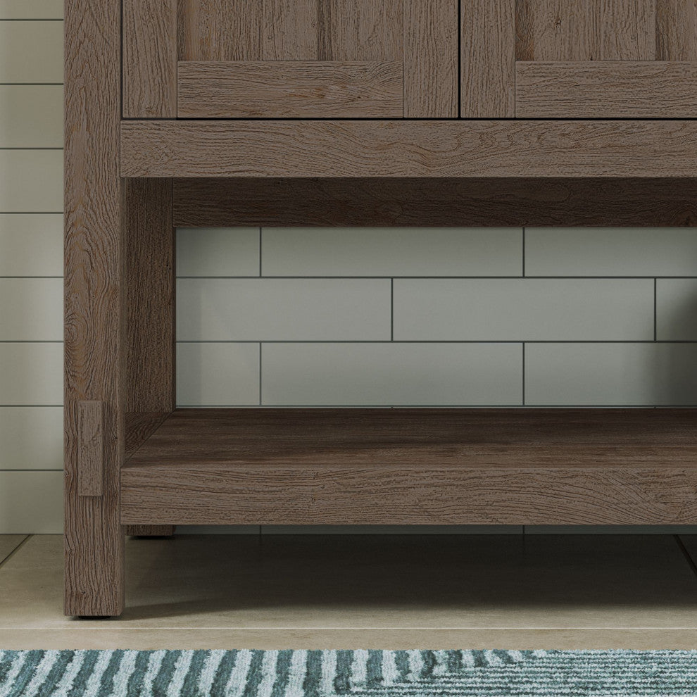 The Betsy Bathroom Vanity, Brown, 60", Double Sink, Freestanding
