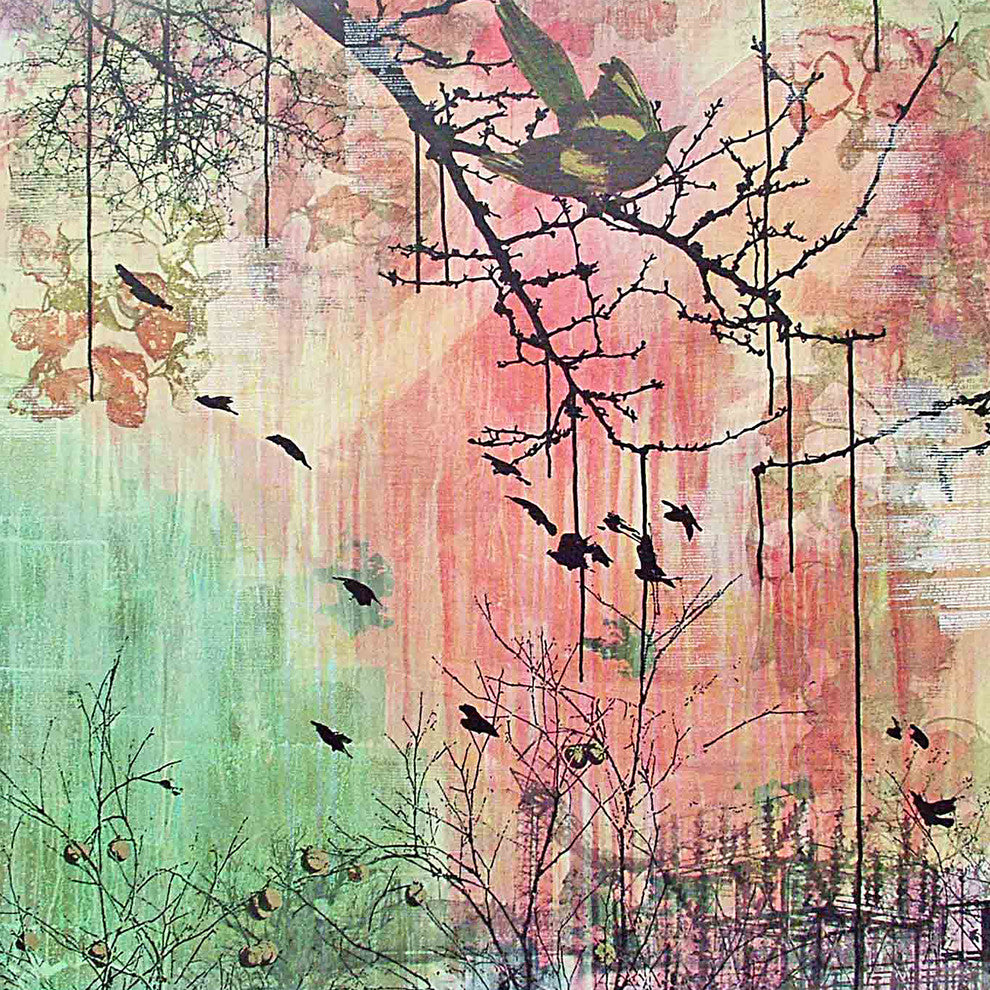 "Magpie and Persim" Print on Canvas by Tracy Silva Barbosa