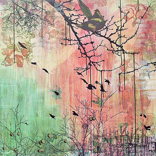 "Magpie and Persim" Print on Canvas by Tracy Silva Barbosa