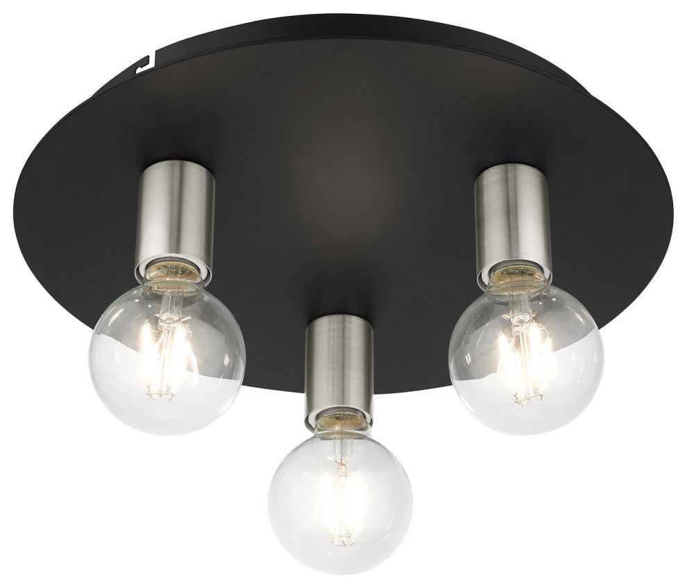 Black Transitional, Versatile, Modern, Urban, Minimal Flush Mount