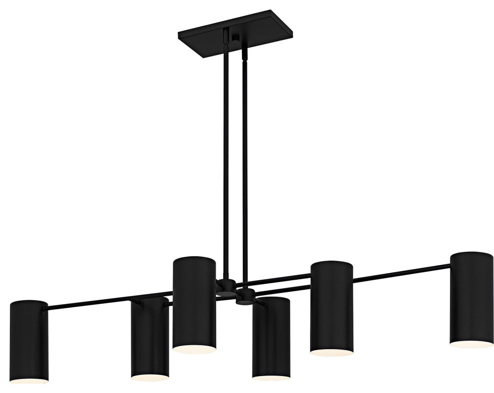 Quoizel FLD650 Foreland 6 Light 50"W Linear Chandelier - Matte Black