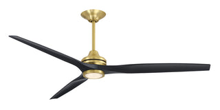 Fanimation Spitfire 72" Fan/LED Light, Brushed Satin Brass, Brushed Satin Brass/Black Blades
