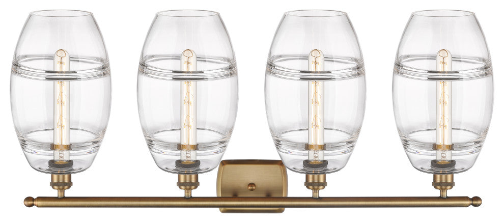 Ballston-Vaz 4-Light 38" Bath Vanity Light, Brushed Brass, Clear