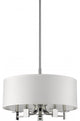 Andrea 5-Light Polished Nickel Drum Pendant With Ivory Hardback Shade
