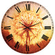 Blossom Dandelion Flower On Brown Flower Large Wall Clock, 36x36
