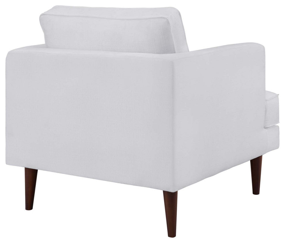 White Agile Upholstered Fabric Armchair
