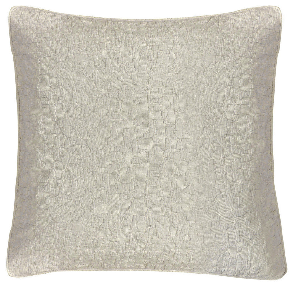 Porto Matelasse Euro Sham, 27"x27", Light Taupe, 1 Piece