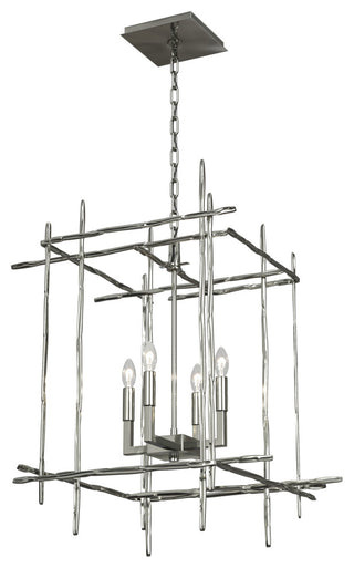 Tura 4-Light Medium Chandelier - Sterling Finish