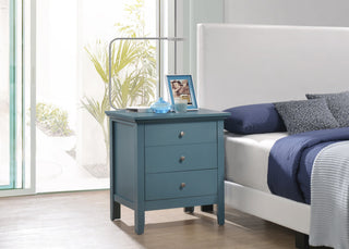 Whitley 3-Drawer Nightstand, Teal