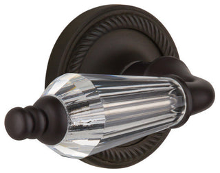 Rope Rosette Passage Parlor Lever, Oil-Rubbed Bronze
