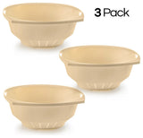 Plastic Colander Strainer for Spaghetti and Pasta, 10 Inches (3-PACK), Ivory