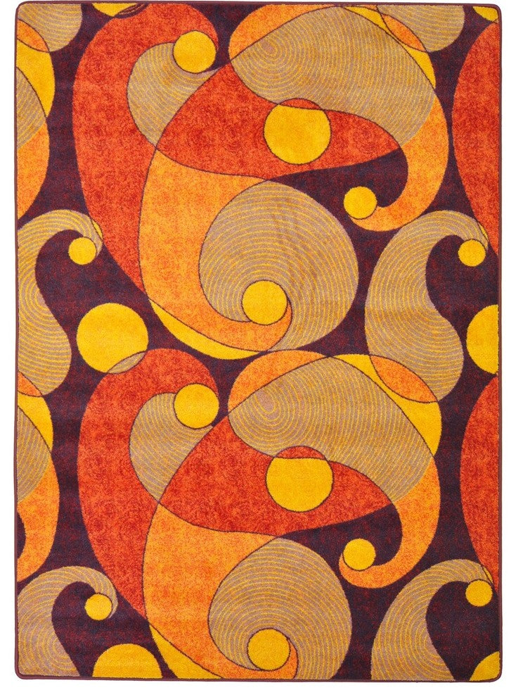Kid Essentials Rug, Jazzy, Orange and Purple, 5'4"x7'8"