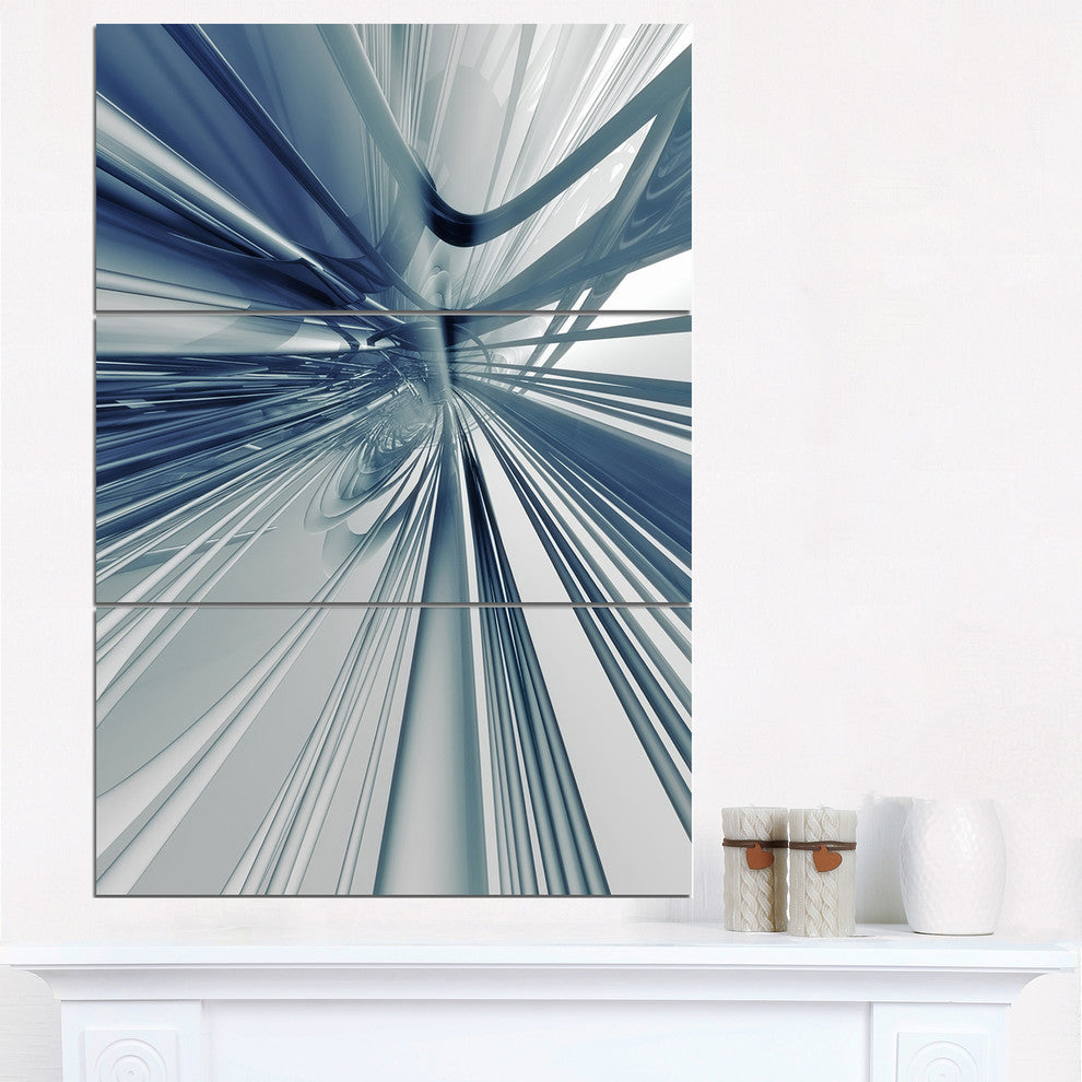 "Blue 3-D Textured Art" Digital Metal Wall Art, 3 Panels, 28"x36"