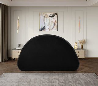 Rudy Beige Teddy Fabric Full Bed, Black, Queen