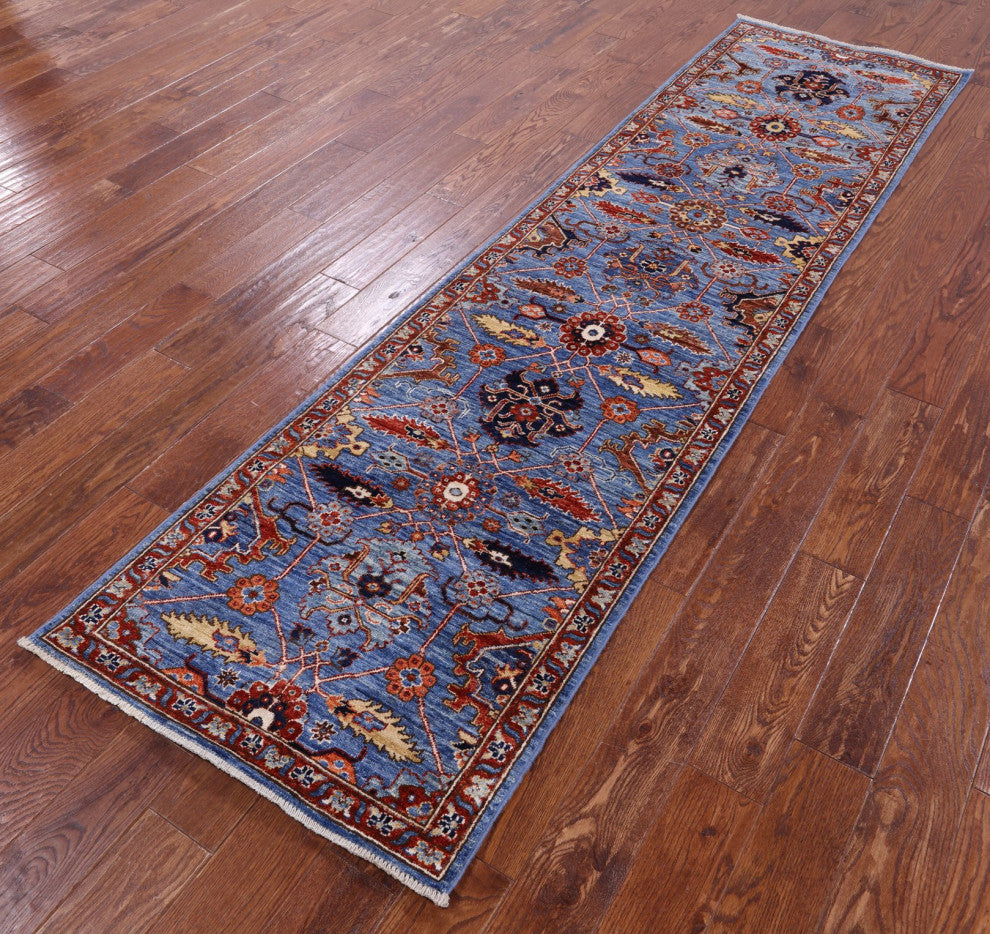 Persian Fine Serapi Hand-Knotted Wool Runner Rug 2' 7" X 10' 0" - Q12895